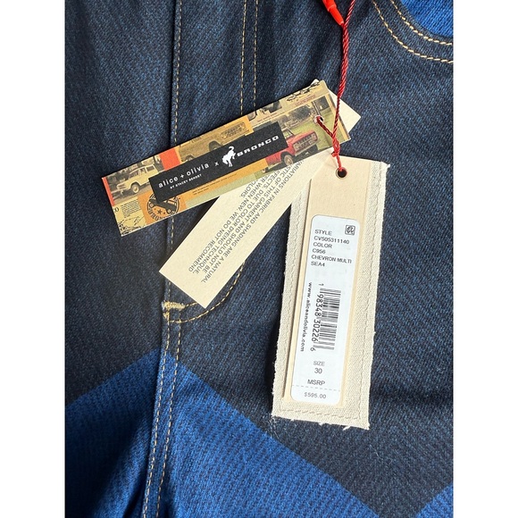 Alice + Olivia x Bronco Multicolored SB Wide Leg Bell Jeans - Picture 14 of 16